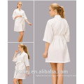 Bulk sale white bleached 50% cotton 50% polyester waffle spa robe